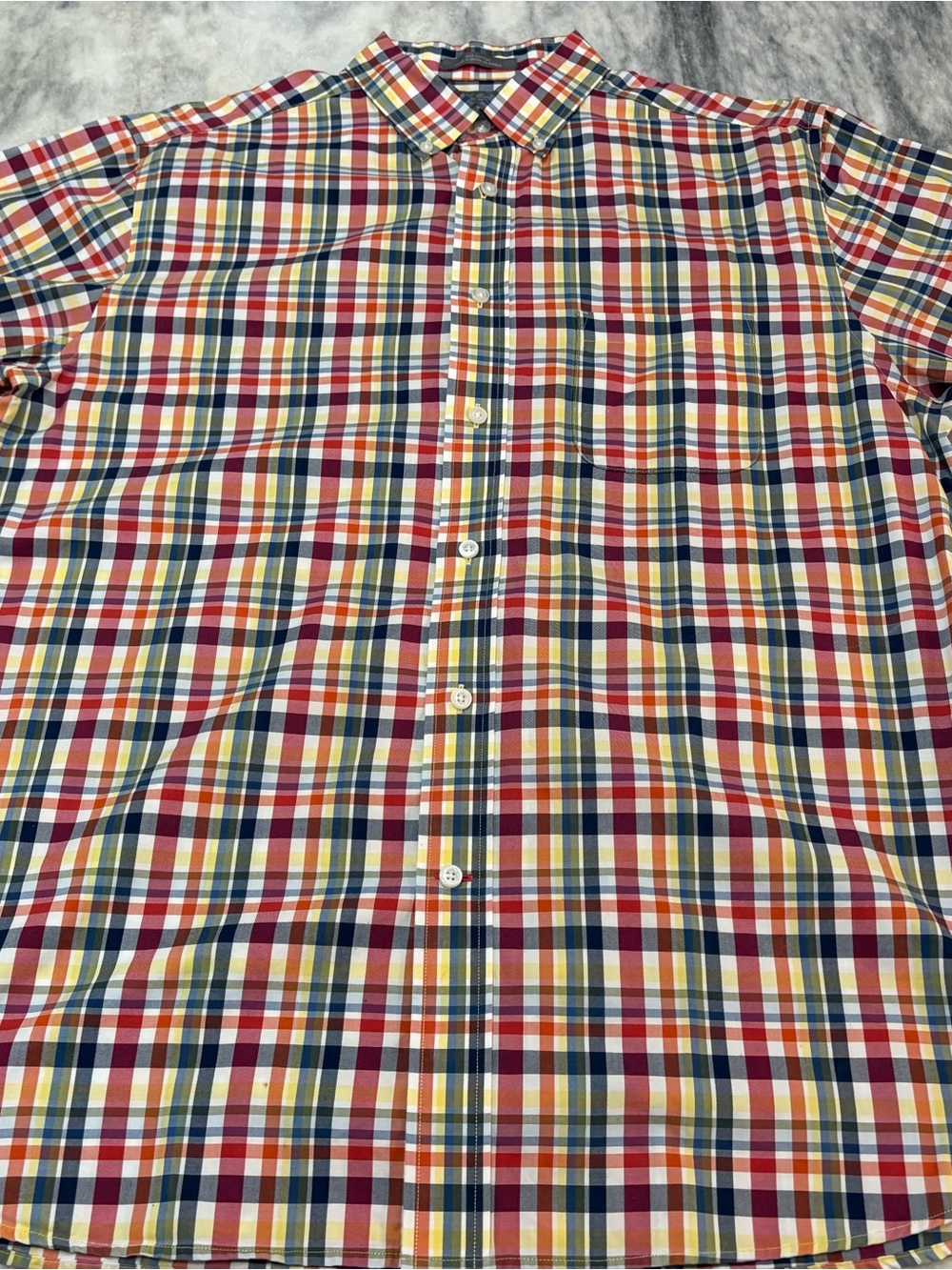 Daniel Cremieux Red Navy Yellow Plaid Button-Down Shirt